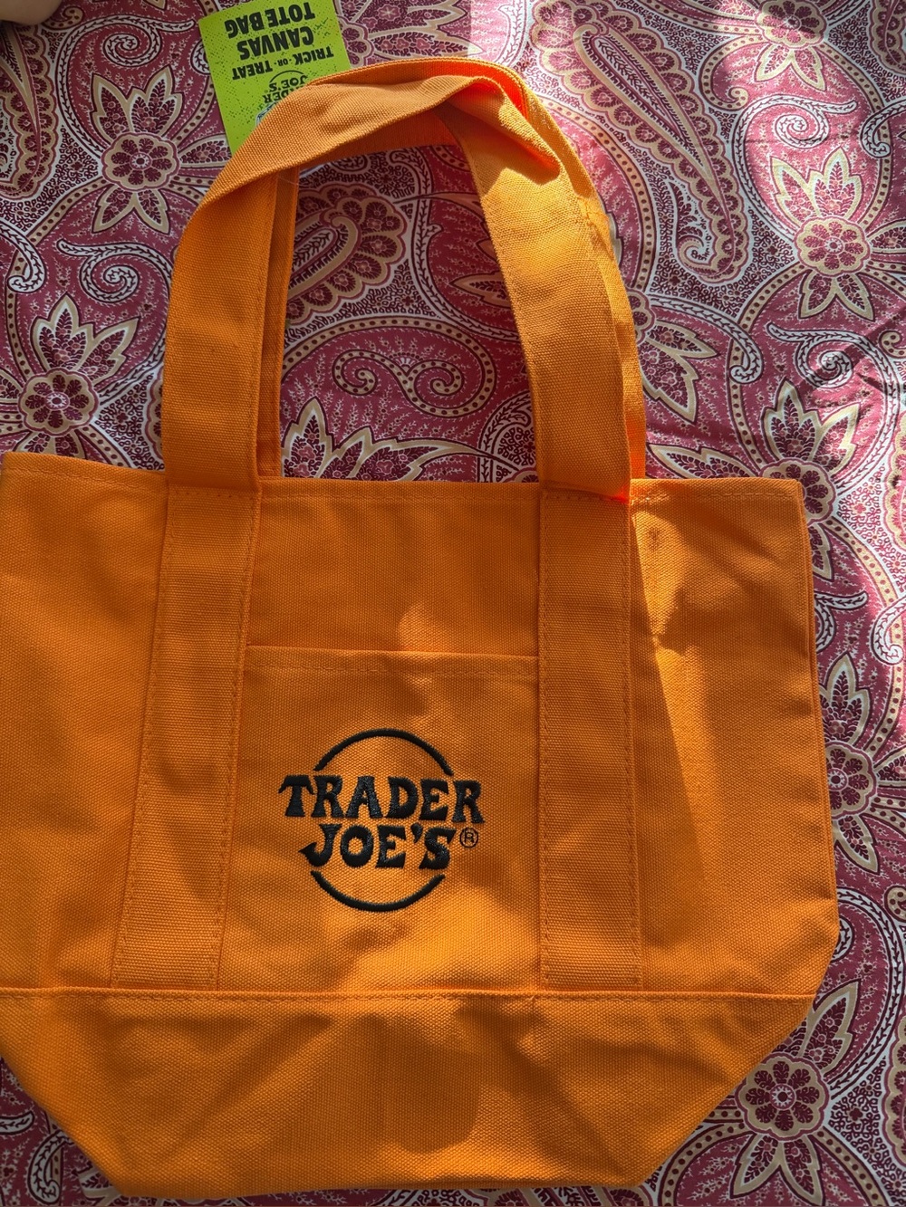 Trader Joe’s fall, mini tote Orange Canvas Tote Bag - Durable Everyday Shopper
